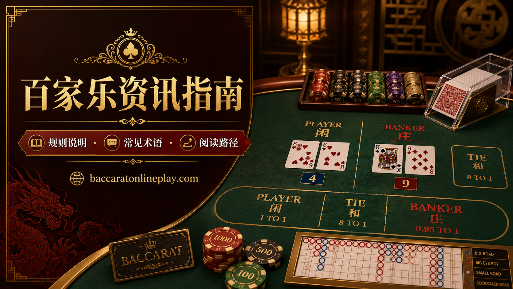 百家乐资讯指南图片，包含规则说明、常见术语和阅读路径
